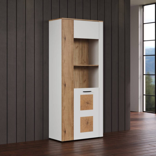 Vitrine Vitoria
weiß Eiche Evoke Coast Nachbildung B/H/T: ca. 80x195x42 cm
