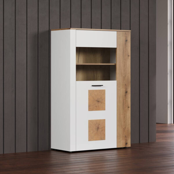 Vitrine Vitoria
weiß Eiche Evoke Coast Nachbildung B/H/T: ca. 90x146x42 cm