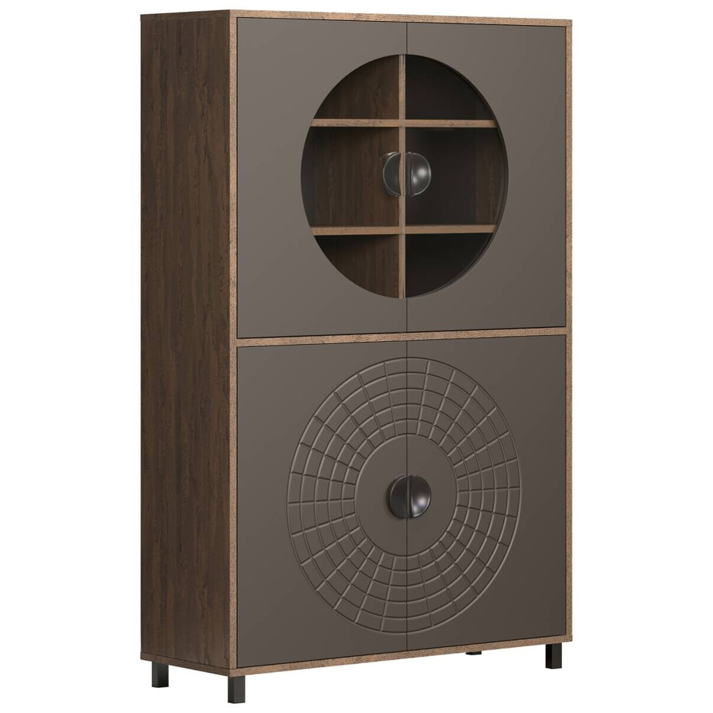 Highboardvitrine Fusion
Eiche dunkel Nachbildung bronze Optik B/H/T: ca. 97x163x42 cm