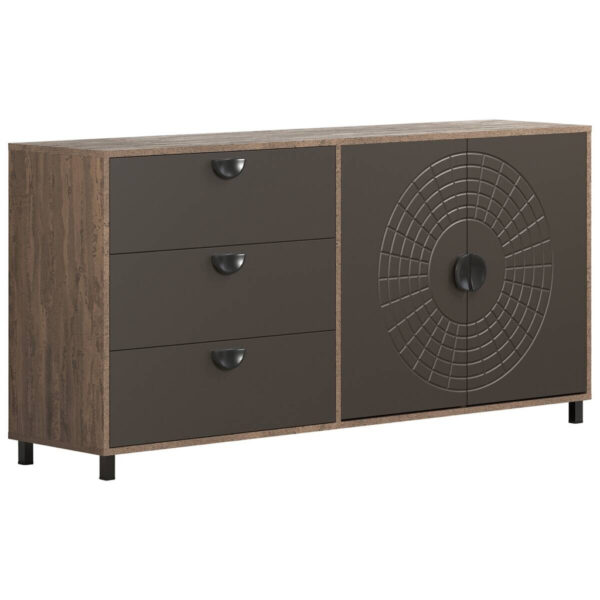 4251737669886 Sideboard Fusion
Eiche dunkel Nachbildung bronze Optik B/H/T: ca. 176x86x42 cm
