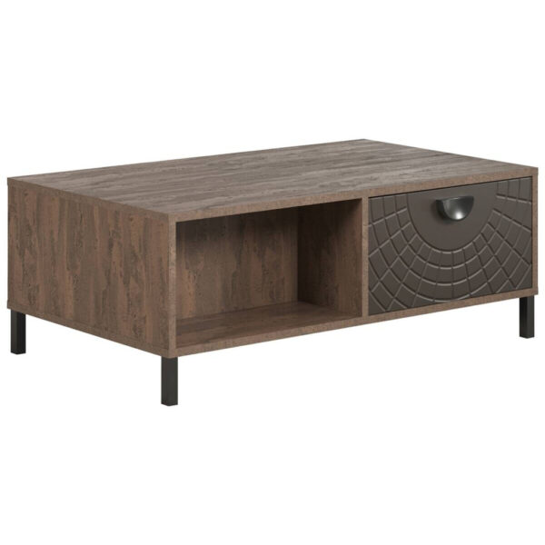 POCO Couchtisch Fusion Eiche dunkel Nachbildung bronze Optik B/H/T: ca. 110x37x60 cm