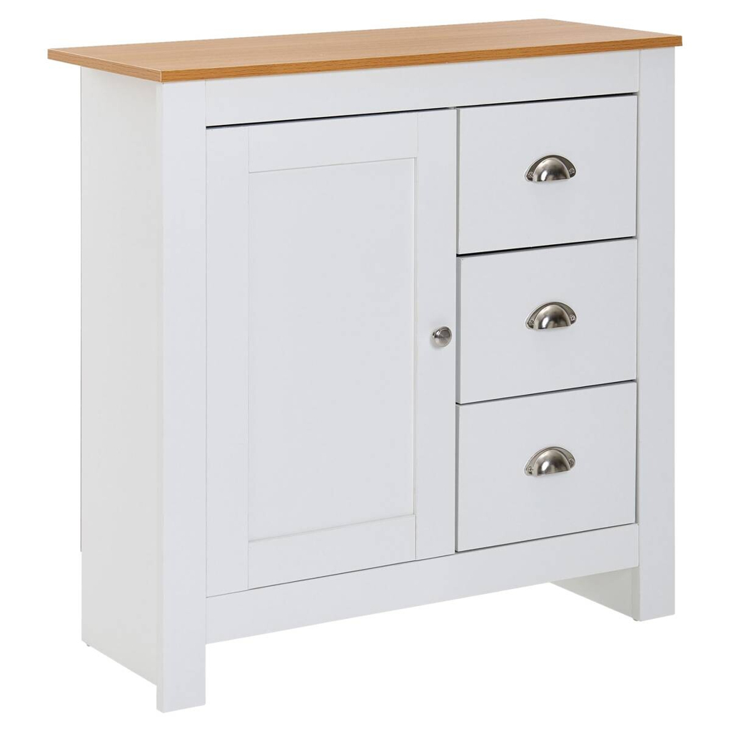 Wohnling Sideboard weiß natur B/H/T: ca. 79x81x35 cm