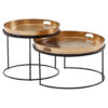 Wohnling Couchtisch 2er-Set. schwarz gold B/H/T: ca. 56x33x56 cm