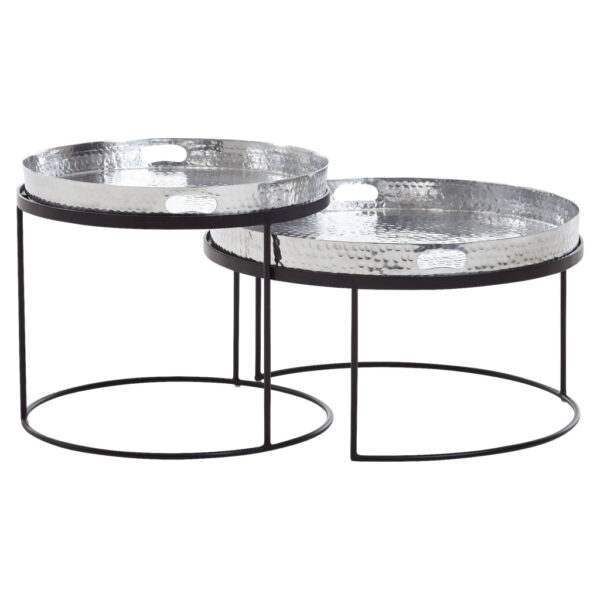Wohnling Couchtisch 2er-Set. silber B/H/T: ca. 56x33x56 cm Wohnling Couchtisch 2er-Set. silber B/H/T: ca. 56x33x56 cm