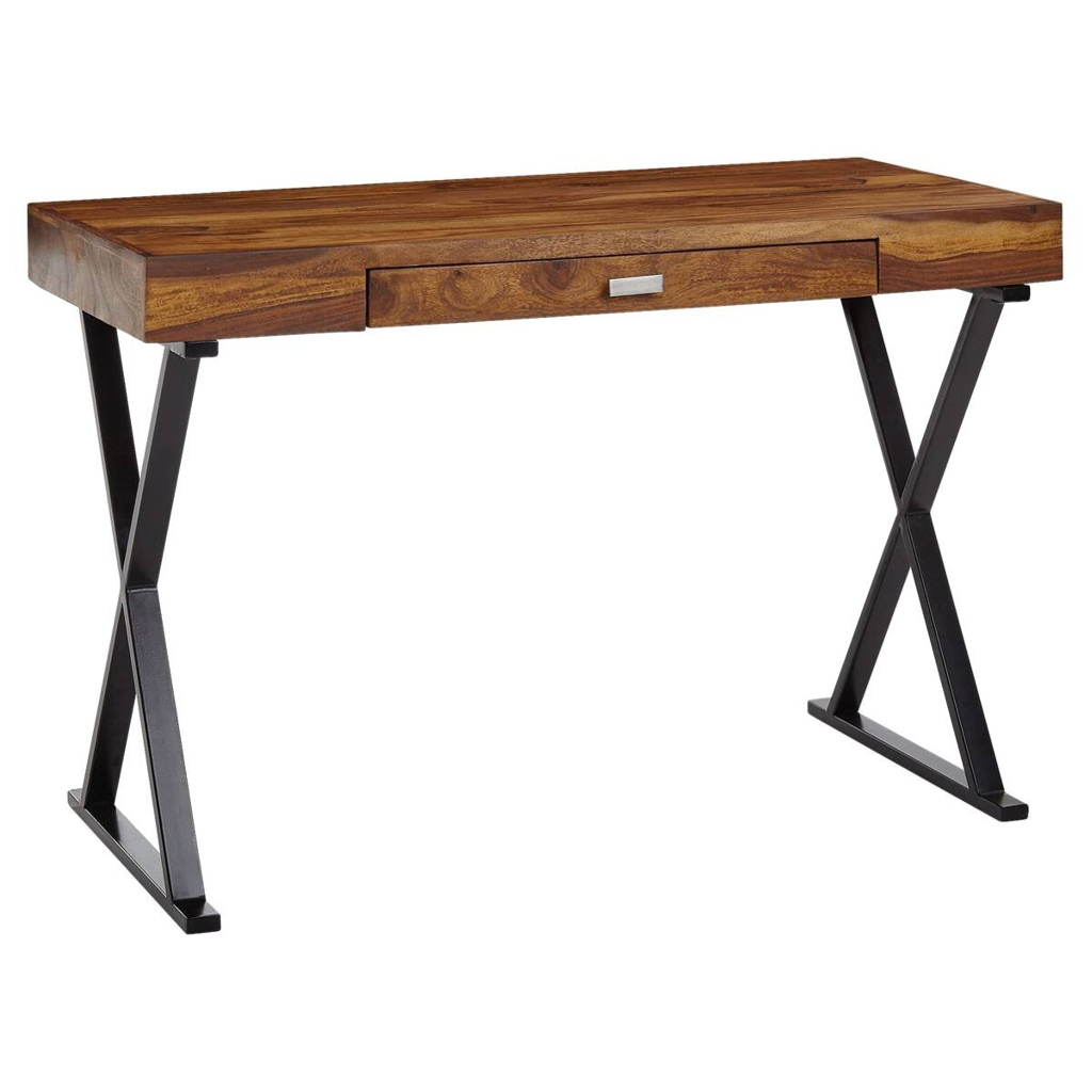 Wohnling Schreibtisch natur schwarz pulverbeschichtet B/H/T: ca. 120x78x55 cm