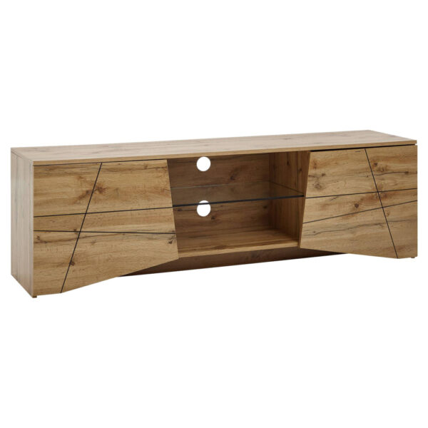 Wohnling Lowboard Eiche Nachbildung glasklar B/H/T: ca. 160x50x40 cm