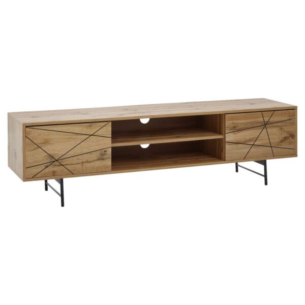 Wohnling Lowboard Eiche Nachbildung schwarz pulverbeschichtet B/H/T: ca. 160x45x40 cm