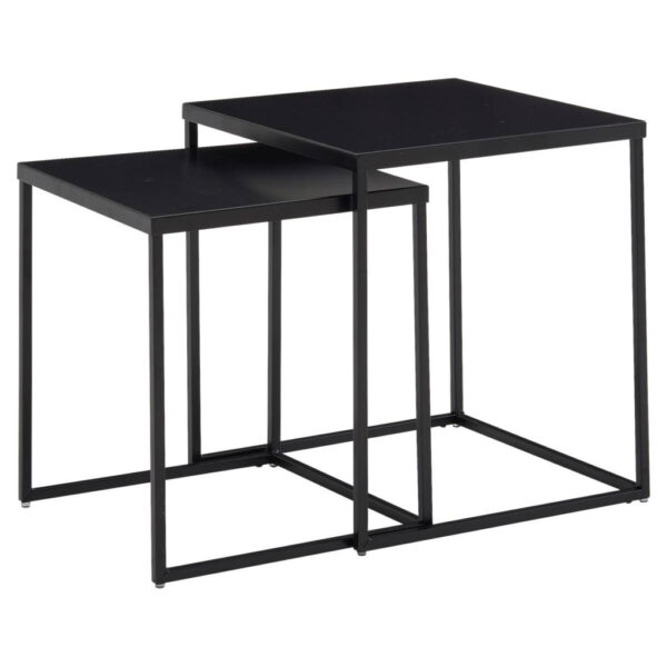 Wohnling Beistelltisch 2er-Set. schwarz Stahl B/H/T: ca. 40x45x40 cm Wohnling Beistelltisch 2er-Set. schwarz Stahl B/H/T: ca. 40x45x40 cm