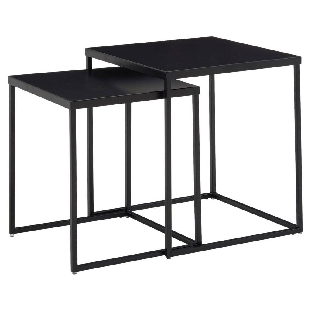 Wohnling Beistelltisch 2er-Set. schwarz Stahl B/H/T: ca. 40x45x40 cm