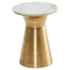 Wohnling Beistelltisch gold lackiert Optik weiß Marmor Optik Aluminium Marmor B/H/T/S/D: ca. 35x45x35x1,5x35 cm