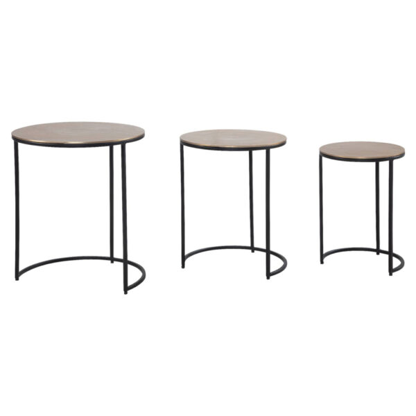 Wohnling Beistelltisch 3er.-Set. gold schwarz B/H/T: ca. 45x55x45 cm
