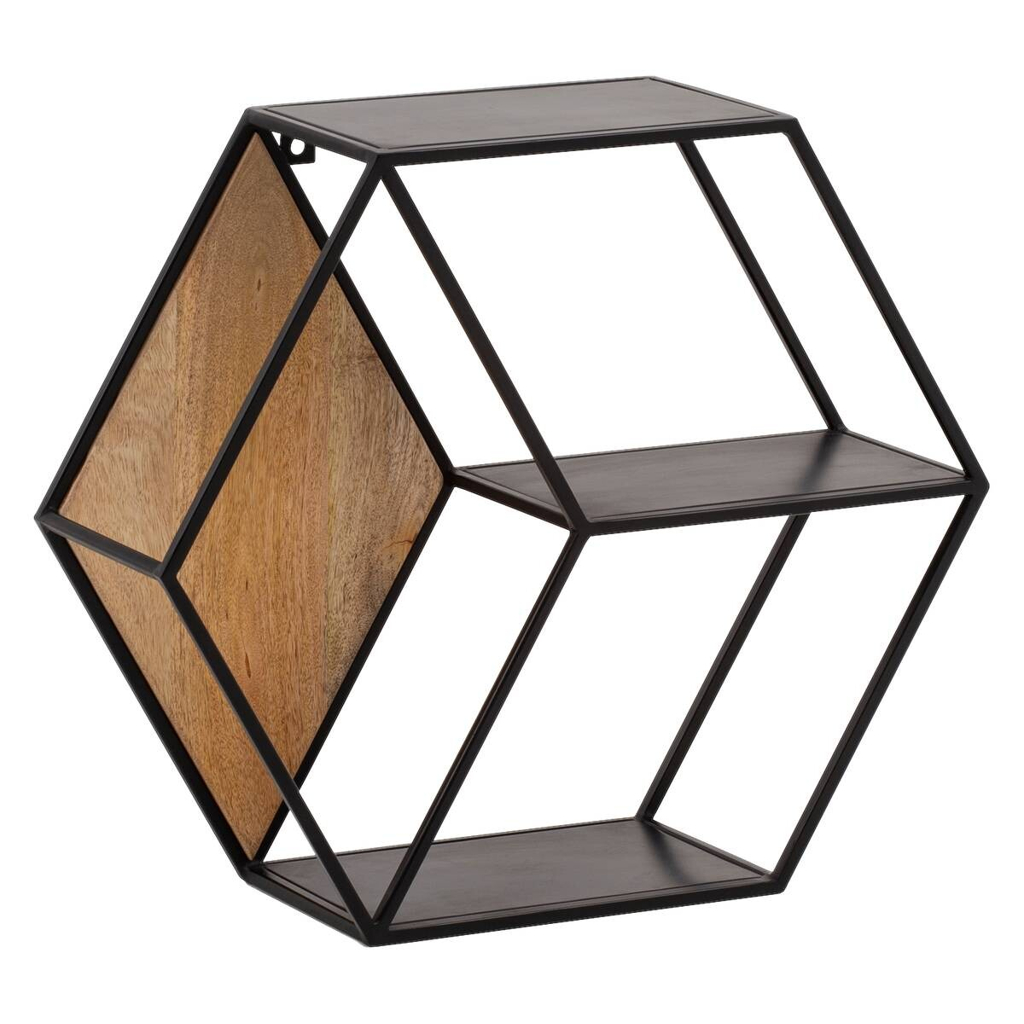 Wohnling Wandregal schwarz B/H/T: ca. 60x52x20 cm