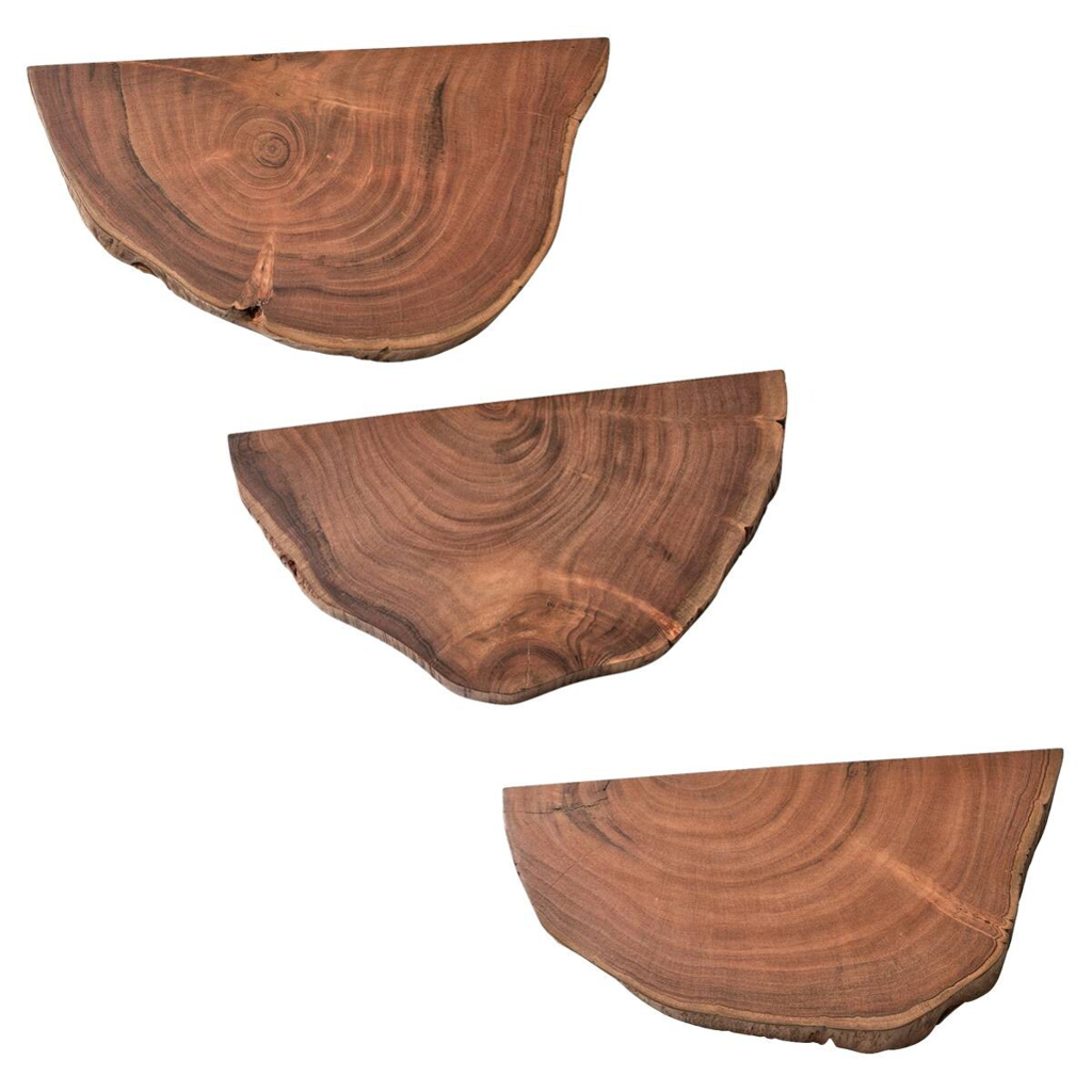 Wohnling Wandregal 3er.-Set. Akazie Nachbildung B/H/T: ca. 47x4x25 cm