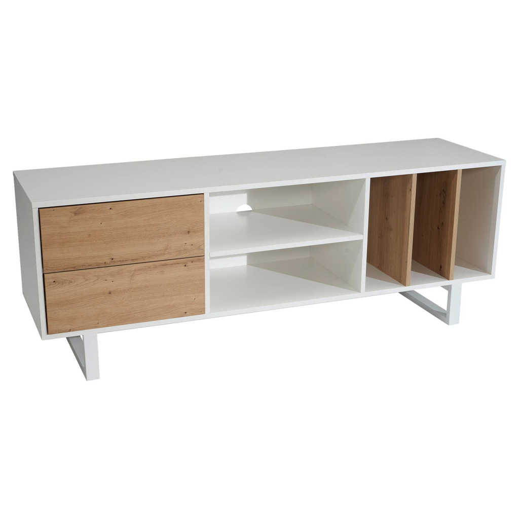 Wohnling Lowboard weiß Eiche Optik B/H/T: ca. 150x55x40 cm