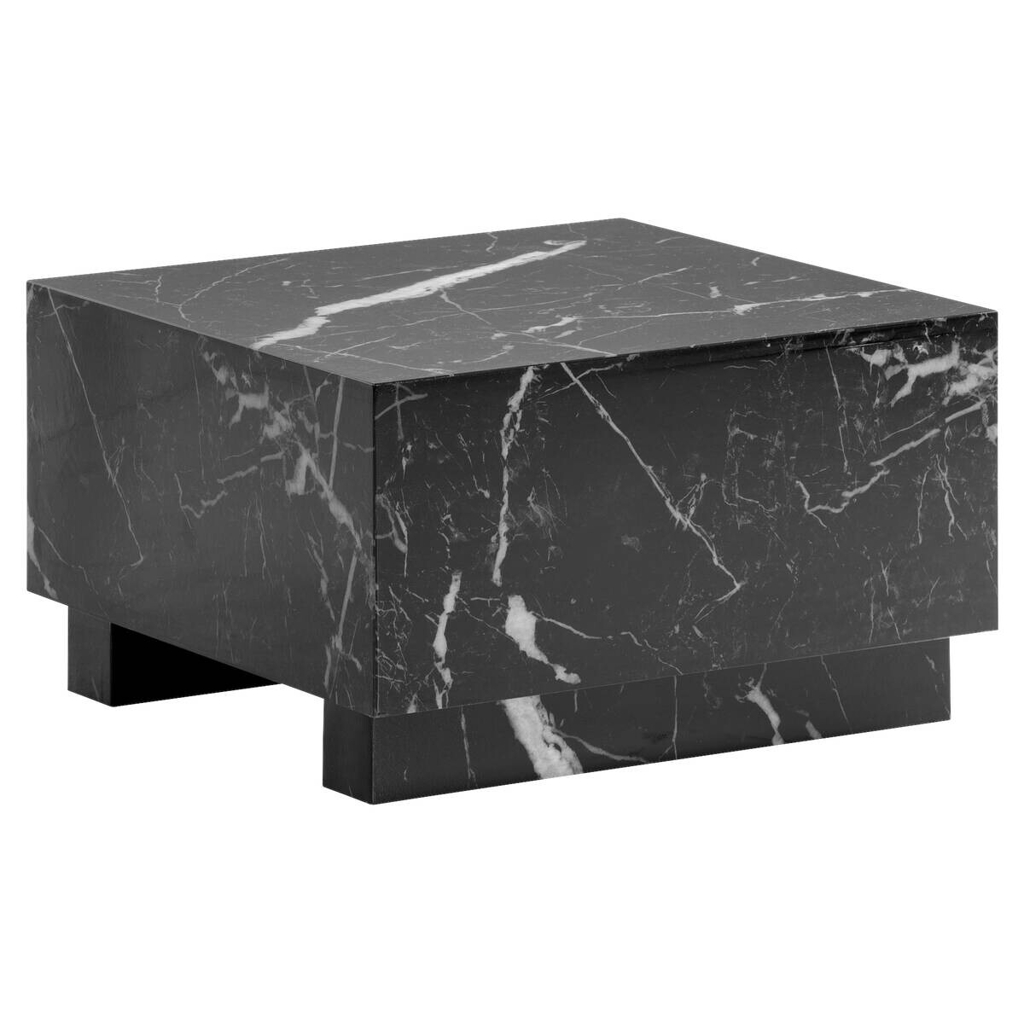 Wohnling Couchtisch schwarz Marmor Optik B/H/T: ca. 60x35x60 cm