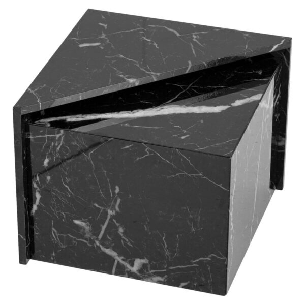Wohnling Couchtisch schwarz Marmor Optik B/H/T: ca. 50x42x50 cm