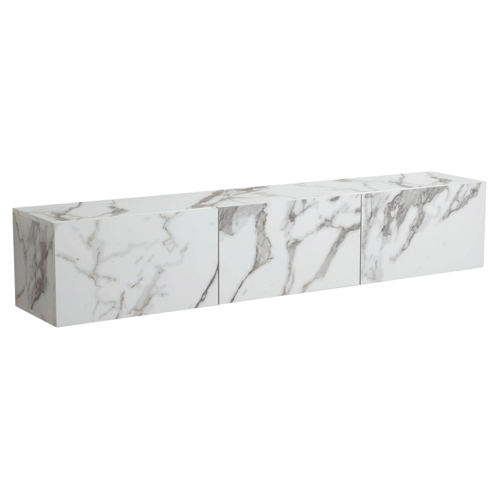 Wohnling Lowboard weiß Marmor Optik B/H/T: ca. 160x30x30 cm