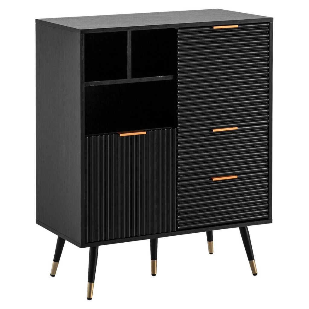 Wohnling Sideboard schwarz B/H/T: ca. 77x97x40 cm