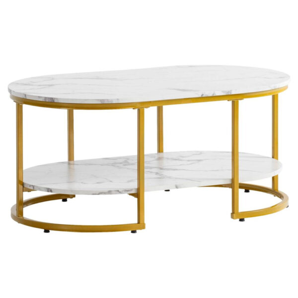 Wohnling Couchtisch weiß Marmor Optik B/H/T: ca. 100x45x60 cm Wohnling Couchtisch weiß Marmor Optik B/H/T: ca. 100x45x60 cm