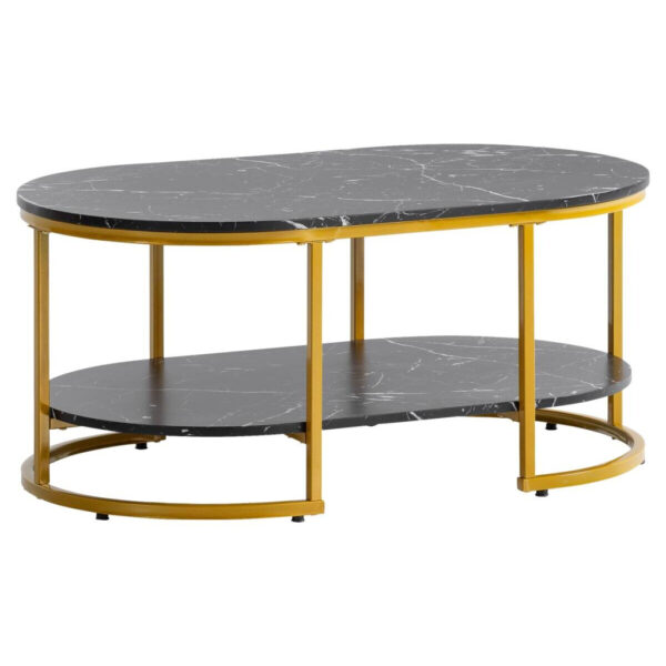 Wohnling Couchtisch schwarz Marmor Optik B/H/T: ca. 100x45x60 cm