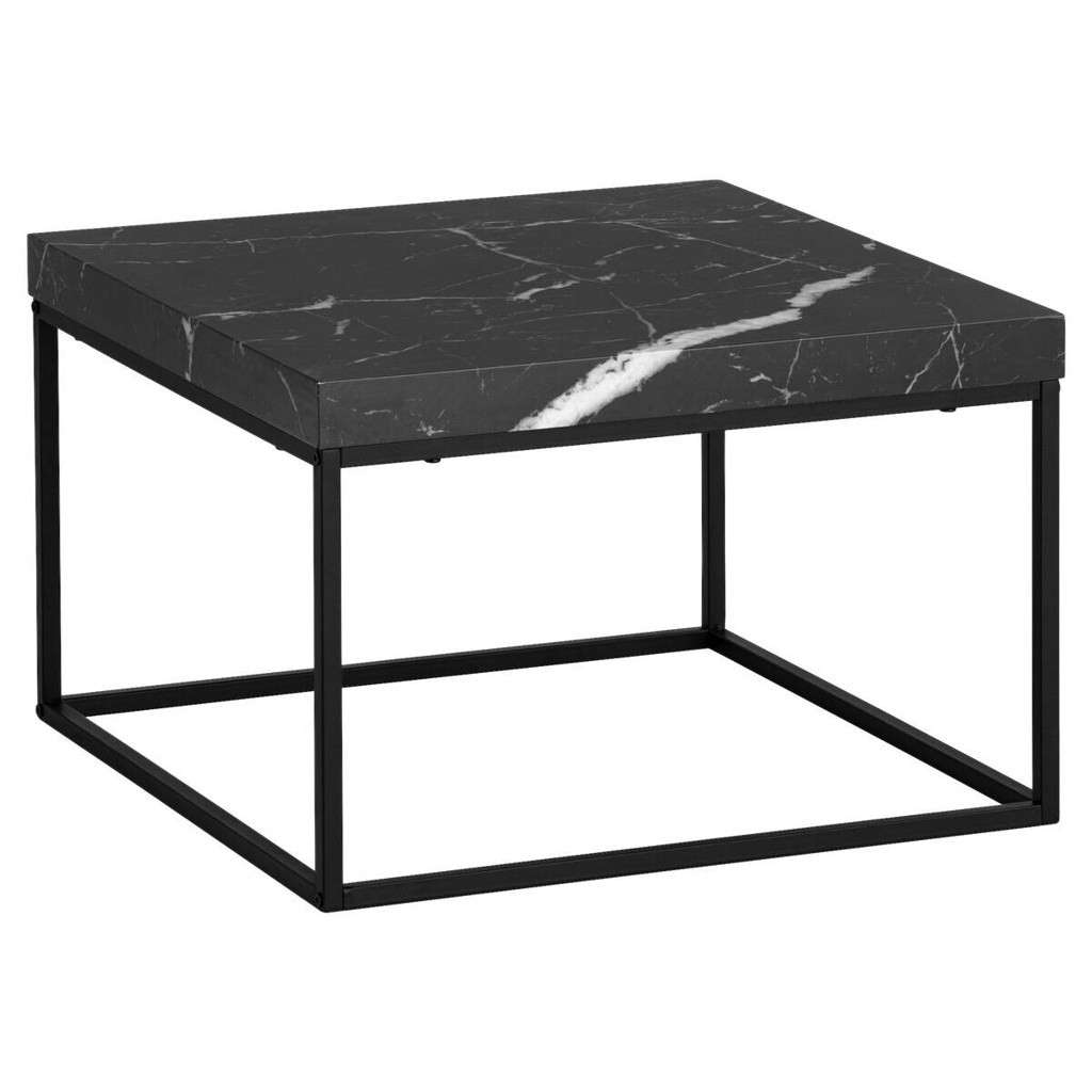 Wohnling Couchtisch schwarz Marmor Optik B/H/T: ca. 60x38x60 cm