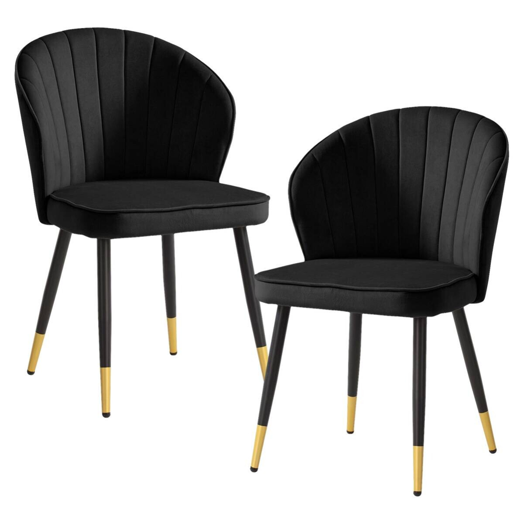 Wohnling Stuhl 2er Set schwarz Polyester B/H/T: ca. 55x83x53 cm