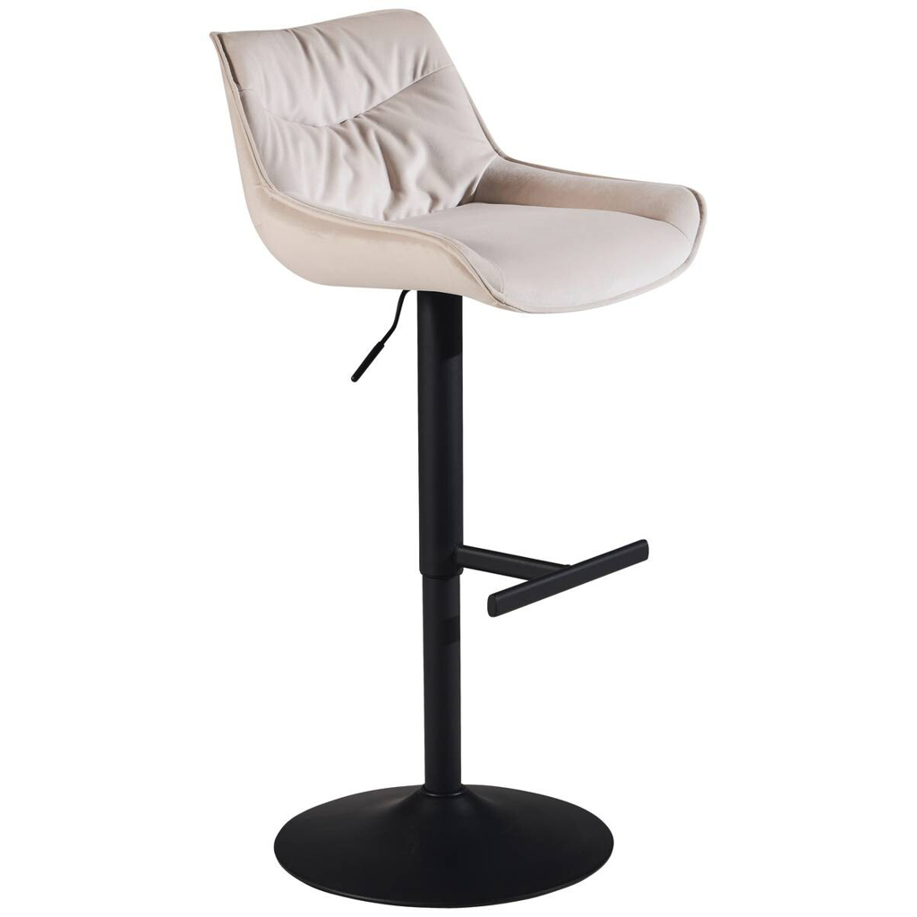 Wohnling Barhocker beige Samt B/H/T: ca. 45x106x55 cm