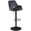 Wohnling Barhocker grau Samt B/H/T: ca. 45x106x45 cm