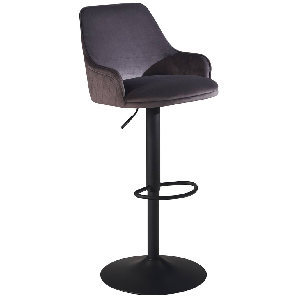 Wohnling Barhocker grau Samt B/H/T: ca. 45x106x45 cm