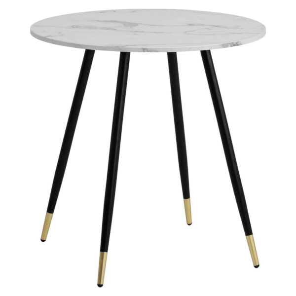 Wohnling Esstisch weiß Marmor Optik H/D: ca. 76x75 cm Wohnling Esstisch weiß Marmor Optik H/D: ca. 76x75 cm
