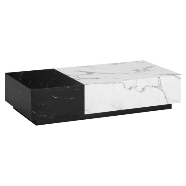 Wohnling Couchtisch schwarz Marmor Optik weiß Marmor Optik B/H/T: ca. 120x28x60 cm Wohnling Couchtisch schwarz Marmor Optik weiß Marmor Optik B/H/T: ca. 120x28x60 cm