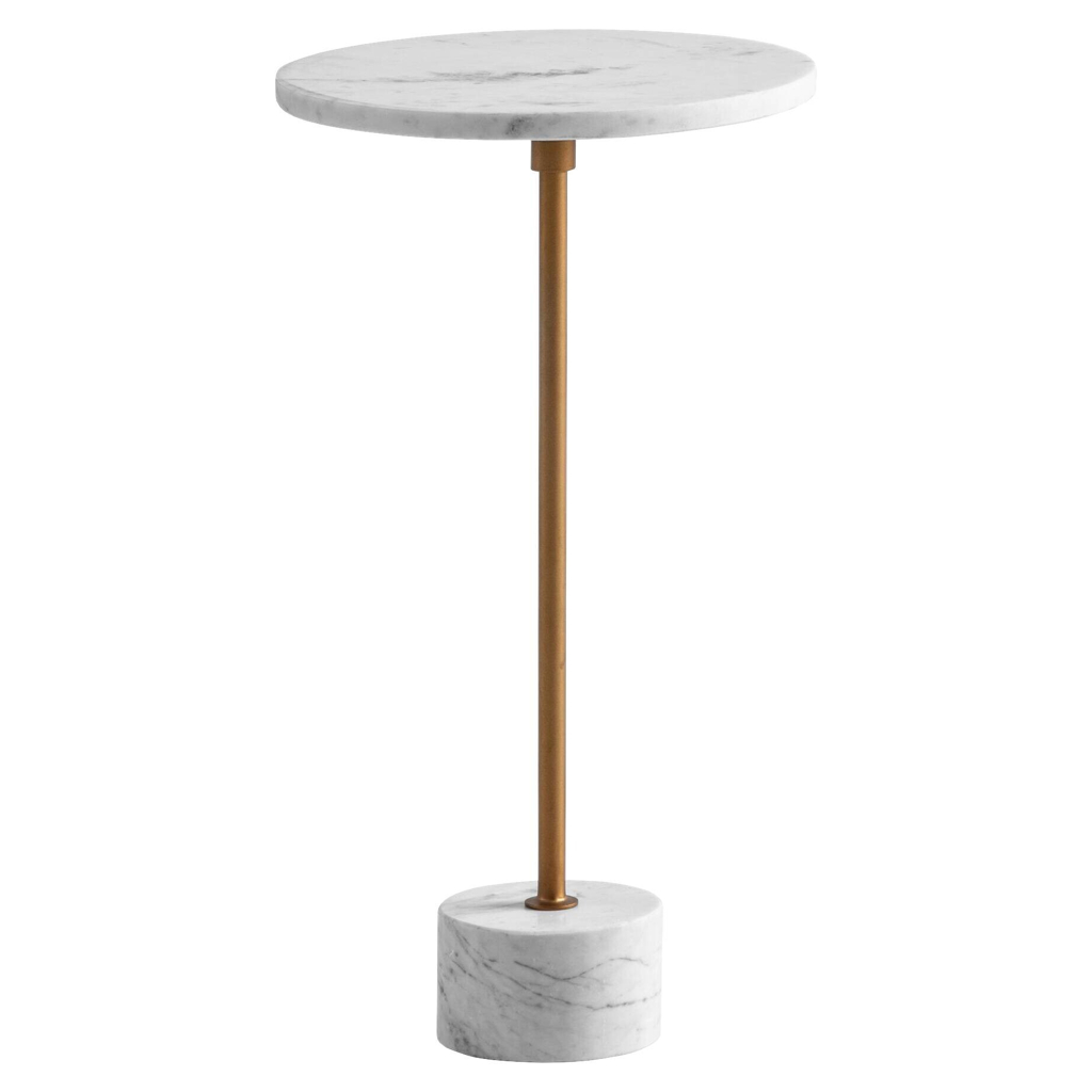 Wohnling Beistelltisch weiß gold Marmor B/H/T: ca. 30x56x30 cm