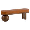 Wohnling Sitzbank braun Mango Leder B/H/T: ca. 140x47x40 cm
