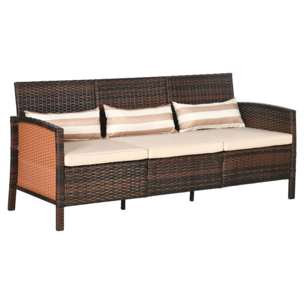Outsunny Gartensofa braun Stahl B/H/L: ca. 68x78x173 cm