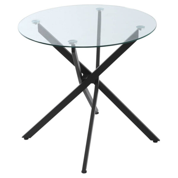 HOMCOM Beistelltisch 839-079 schwarz Glas Stahl B/H/T: ca. 80x75x80 cm