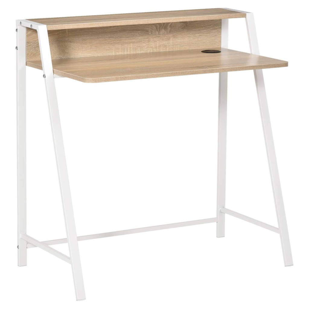 HOMCOM Schreibtisch 836-055AK weiß Eiche Nachbildung B/H/T: ca. 84x85x45 cm