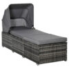 Outsunny Gartenliege grau Edelstahl B/H/L: ca. 65x195x40 cm Outsunny Gartenliege grau Edelstahl B/H/L: ca. 65x195x40 cm