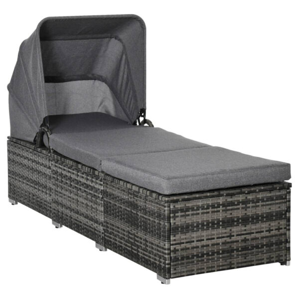 Outsunny Gartenliege grau Edelstahl B/H/L: ca. 65x195x40 cm Outsunny Gartenliege grau Edelstahl B/H/L: ca. 65x195x40 cm