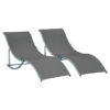 Outsunny Gartenliege 2er Set dunkelgrau Aluminium B/H/L: ca. 61x63x165 cm