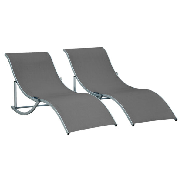 Outsunny Gartenliege 2er Set dunkelgrau Aluminium B/H/L: ca. 61x63x165 cm Outsunny Gartenliege 2er Set dunkelgrau Aluminium B/H/L: ca. 61x63x165 cm