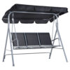 Outsunny Hollywoodschaukel schwarz Metall B/H/L: ca. 110x153x170 cm