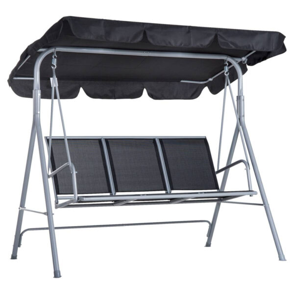 Outsunny Hollywoodschaukel schwarz Metall B/H/L: ca. 110x153x170 cm