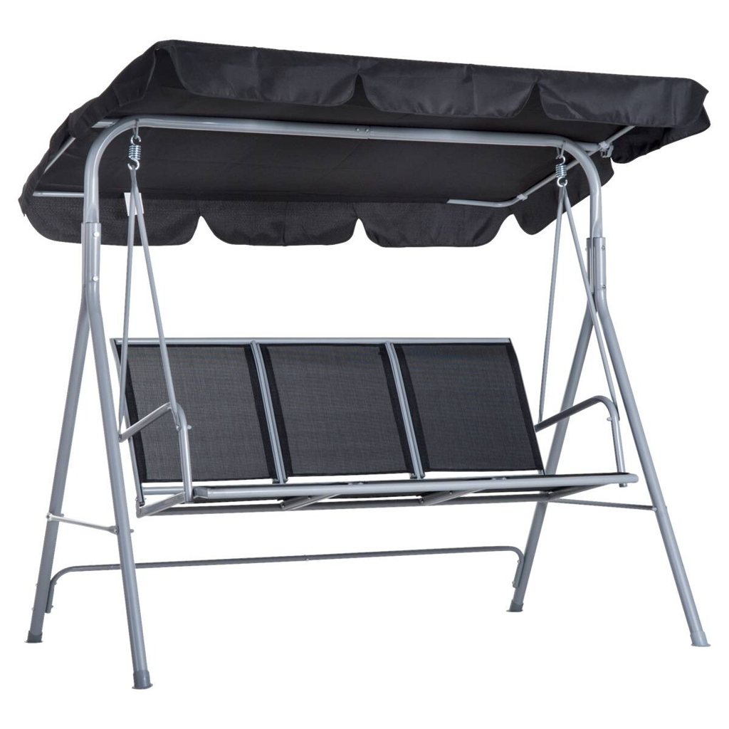 Outsunny Hollywoodschaukel schwarz Metall B/H/L: ca. 110x153x170 cm