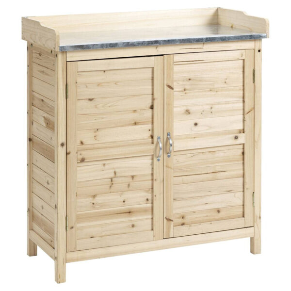 Outsunny Gartenschrank natur Holz B/H/T: ca. 83x92x40 cm Outsunny Gartenschrank natur Holz B/H/T: ca. 83x92x40 cm