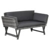 Outsunny Gartensofa grau Polyrattan B/H/L: ca. 63x129x67 cm