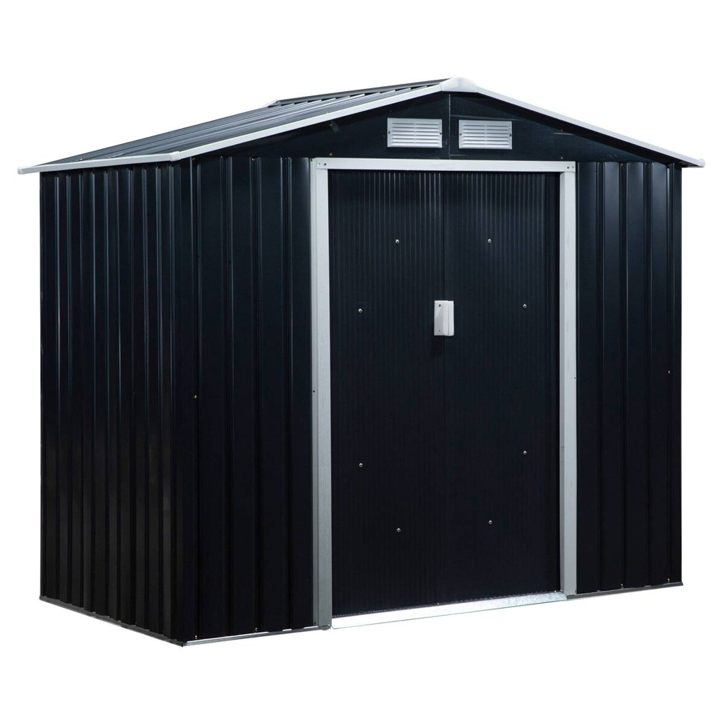 Outsunny Gartenhaus grau B/H/L: ca. 130x185x213 cm