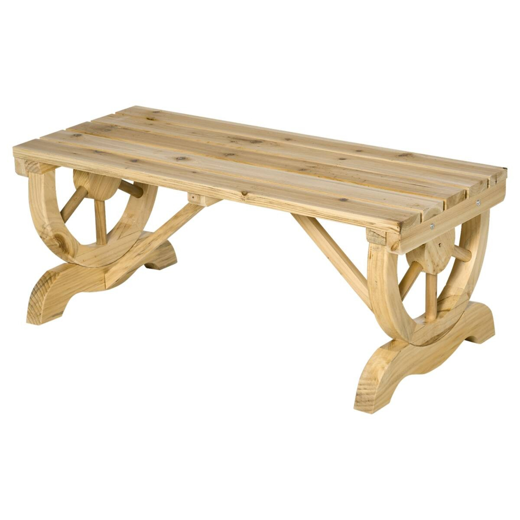 Outsunny Sitzbank natur Holz B/H/L: ca. 50x40x98 cm