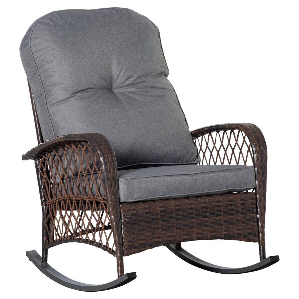 Outsunny Gartensessel braun Polypropylen B/H/L: ca. 98x75x91 cm