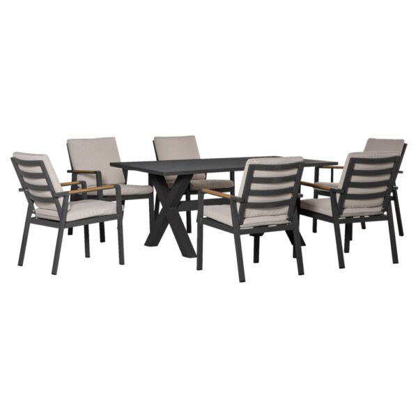 Outsunny Gartensitzgruppe grau Aluminium B/H/L: ca. 93x73x175 cm