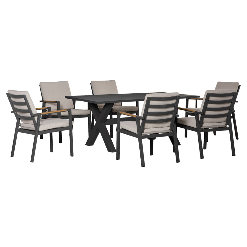 Outsunny Gartensitzgruppe grau Aluminium B/H/L: ca. 93x73x175 cm